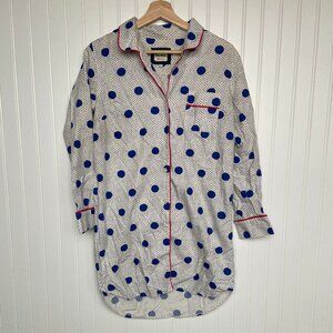 BODEN Nightgown Women's Small Red, White, Blue - Polkadot, 100% Cotton